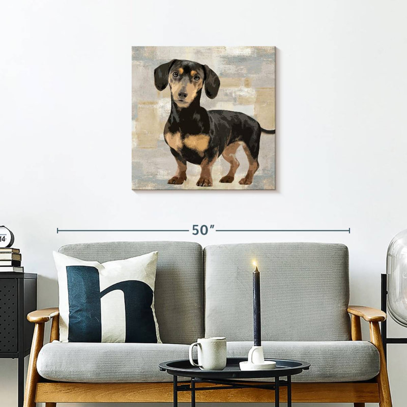 Portrait de teckel Brampt, H 24 po x l 24 po