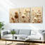 Ensemble de 3 tableaux sur toile tendue représentant des fleurs séchées et des plantes-1124333019