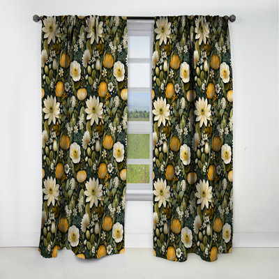 Botanical Bliss Boho Motif IV - Rideau Boho - Rideau abstrait occultant - 1 panneaux