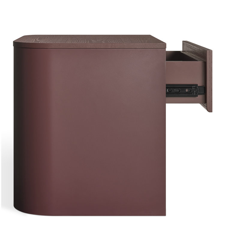 Dally 22'' W Metal Nightstand, Oxblood