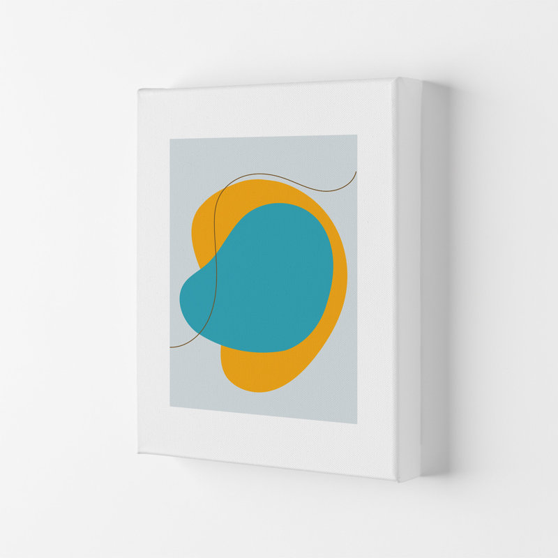 Mita Teal Bold Abstract N22 by Pixy Paper - Print, Wrapped Canvas, 29.7cm H x 21cm W x 4cm D