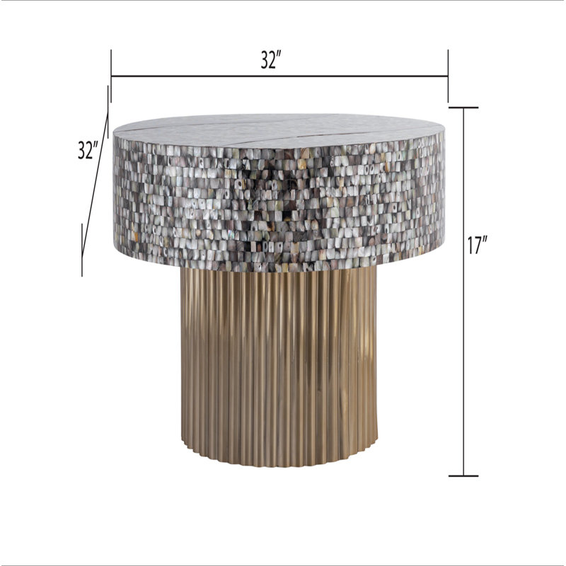 Table basse avec plateau en nacre