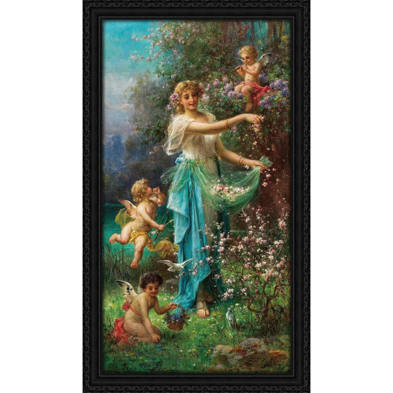 Une allégorie du printemps avec Cupidon, H 40 po x l 23 po