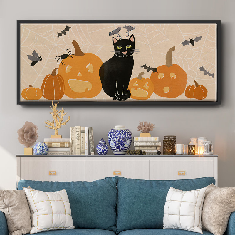 «Pumpkin Patch Cats Collection D», toile encadrée, H 20 po x l 50 po