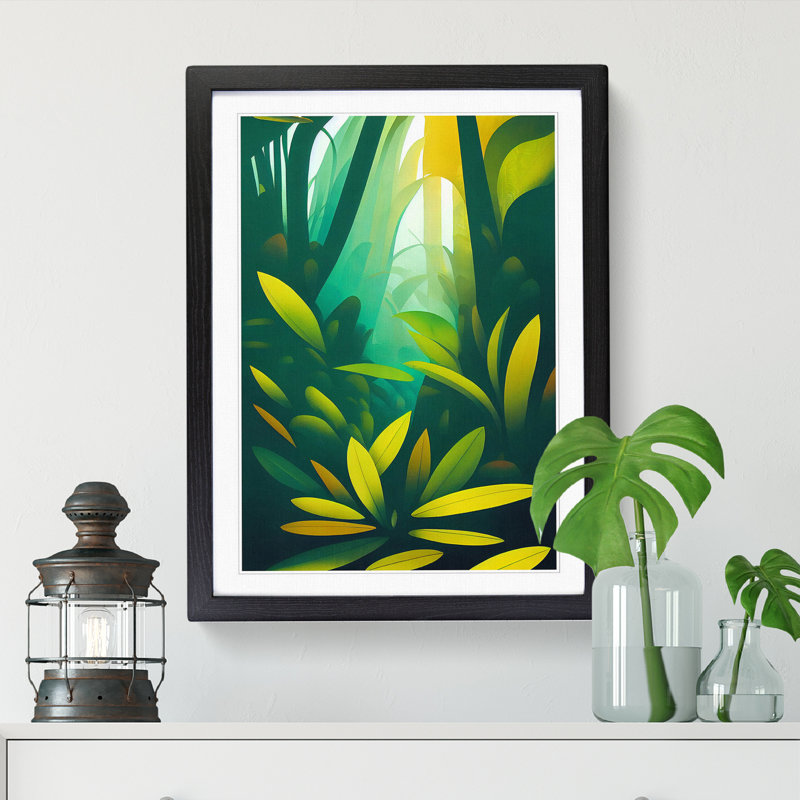 Rain Forest Art - Single Picture Frame Print, 34cm H x 25cm W x 2cm D, Walnut