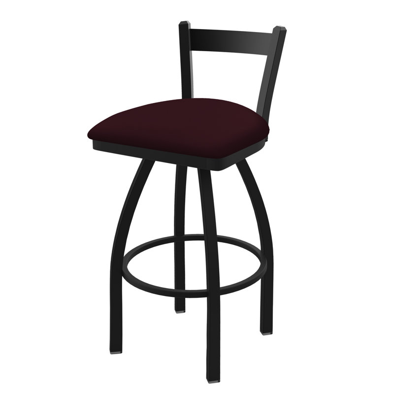 821 Catalina Low Back Swivel Bar Stool, Black Wrinkle, Canter Bordeaux, Bar Stool (30" Seat Height)