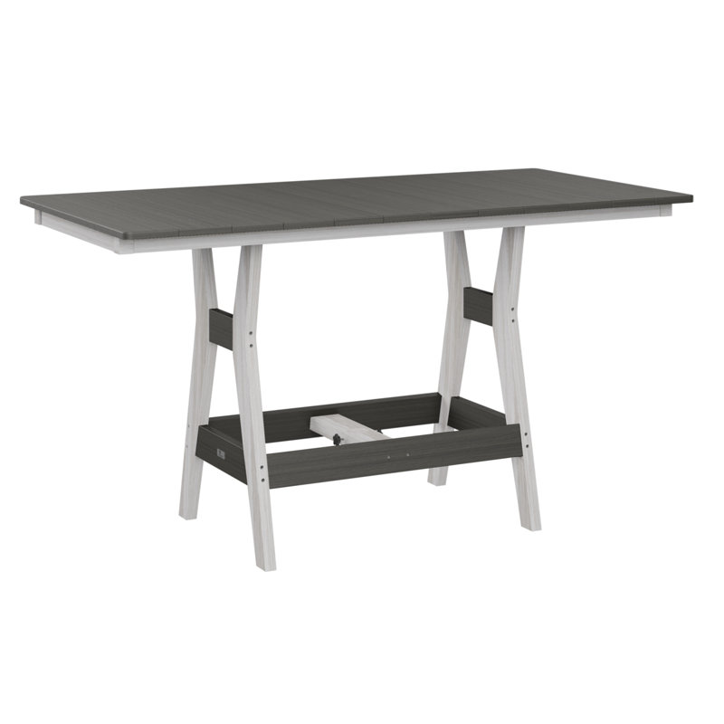 Harbor Outdoor Bar Table, Seashell, Coastal Gray, 38.87" H x 66" W x 33" D