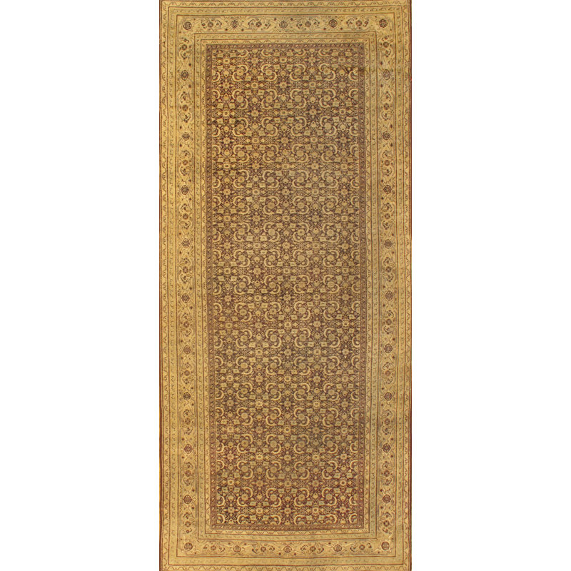 Tapis de la zone brune en laine noué la à la main Solal