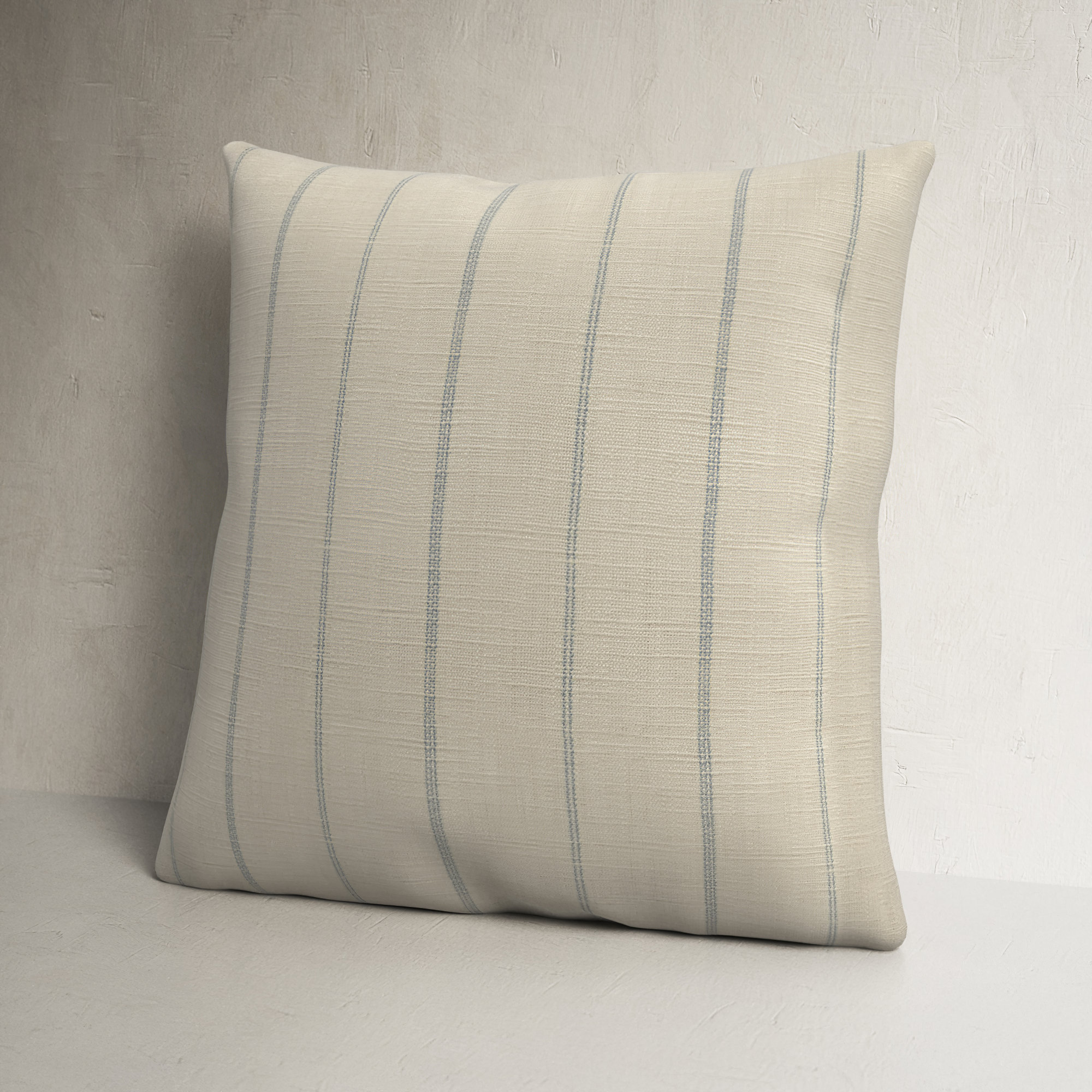 Clara Striped Cotton Pillow Cover, Beige, Pillow Cover Only - No Insert, 22" x 22"