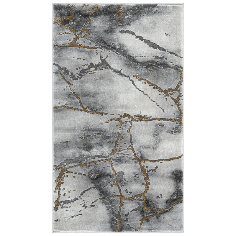 Swindle Washable Abstract Indoor Rug, Rectangle 2'3" x 4'