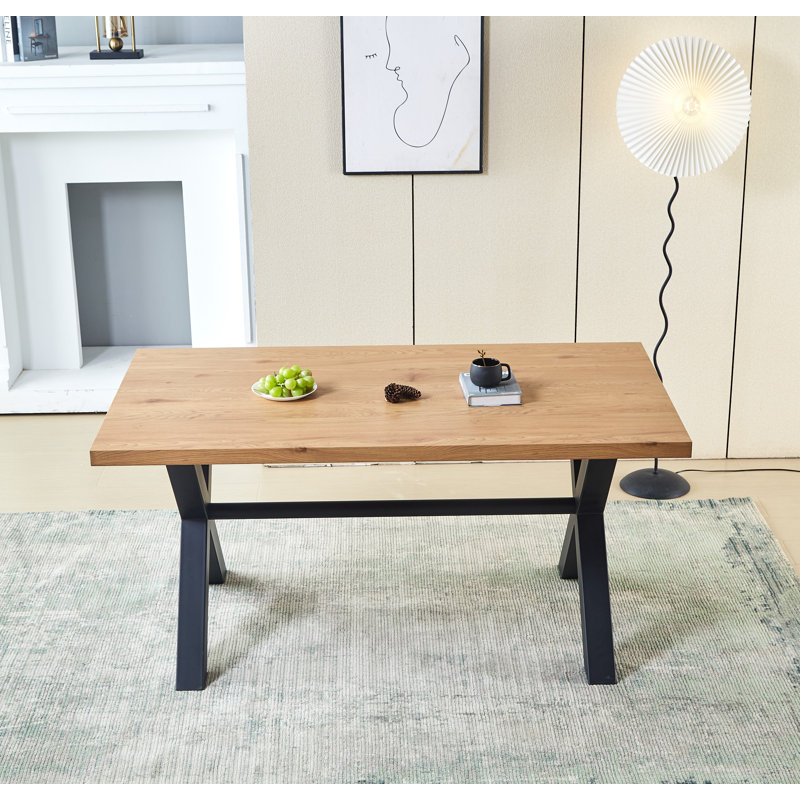 Pine Metal Base Dining Table