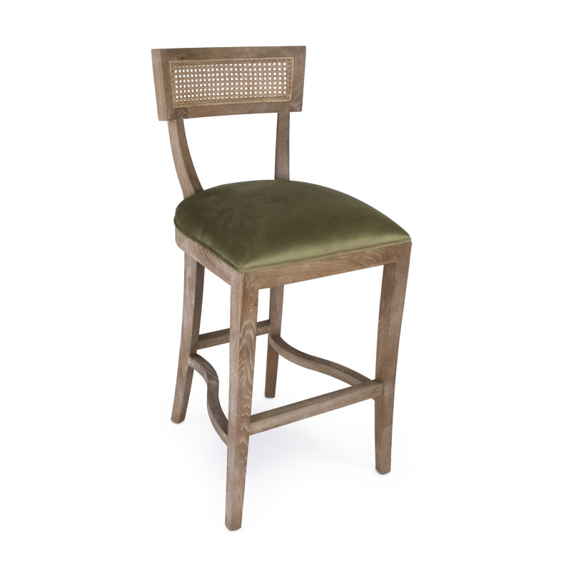Carvell Cane Back Bar Stool Velvet