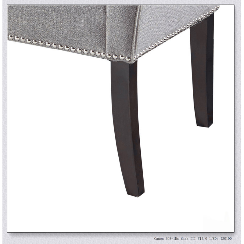 Élégant banc décoratif gris avec structure en bois massif et siège rembourré, parfait pour les vestibules et les salons, Gris