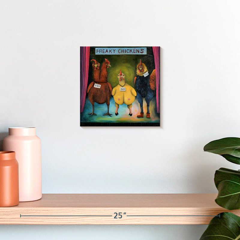 Crowle Freaky Chickens, 10" H x 10" W