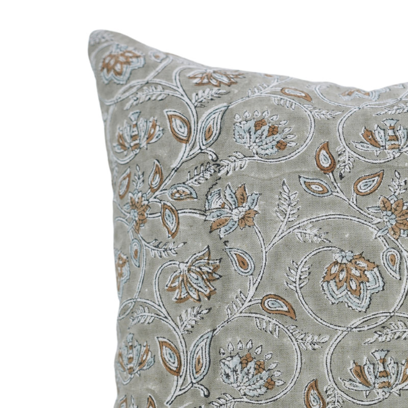 Housse de coussin en lin Fabcline Viscous Lin, Soft Boho Farmhouse Decor (Saraswati, rouille) 16 po x 16 po, Rouille florale