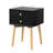 Bedside Table, 2-Drawer Cabinet, Black Cabinet-712791271