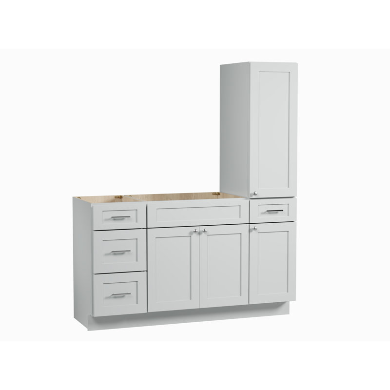 Meuble-lavabo simple 60 po Disar, Gris
