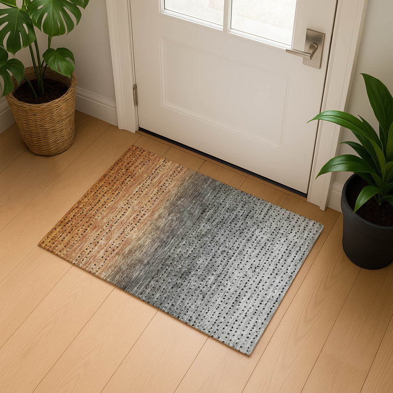 Premium Machine Washable Ansley Abstract Rug, Rectangle 1'8" x 2'6"