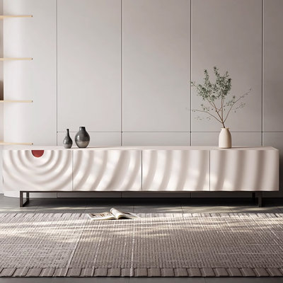 Meuble télé minimaliste crème clair de luxe clair