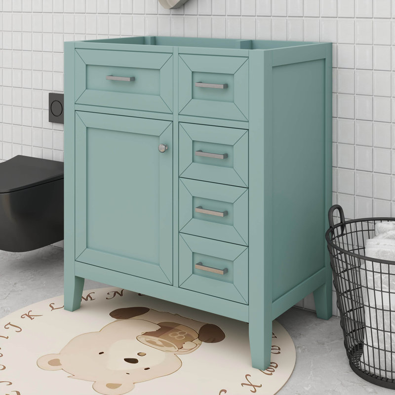 Meuble-lavabo moderne 30 po avec 3 tiroirs, Vert