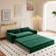 Causeuse-lit extensible en velours vert In 1