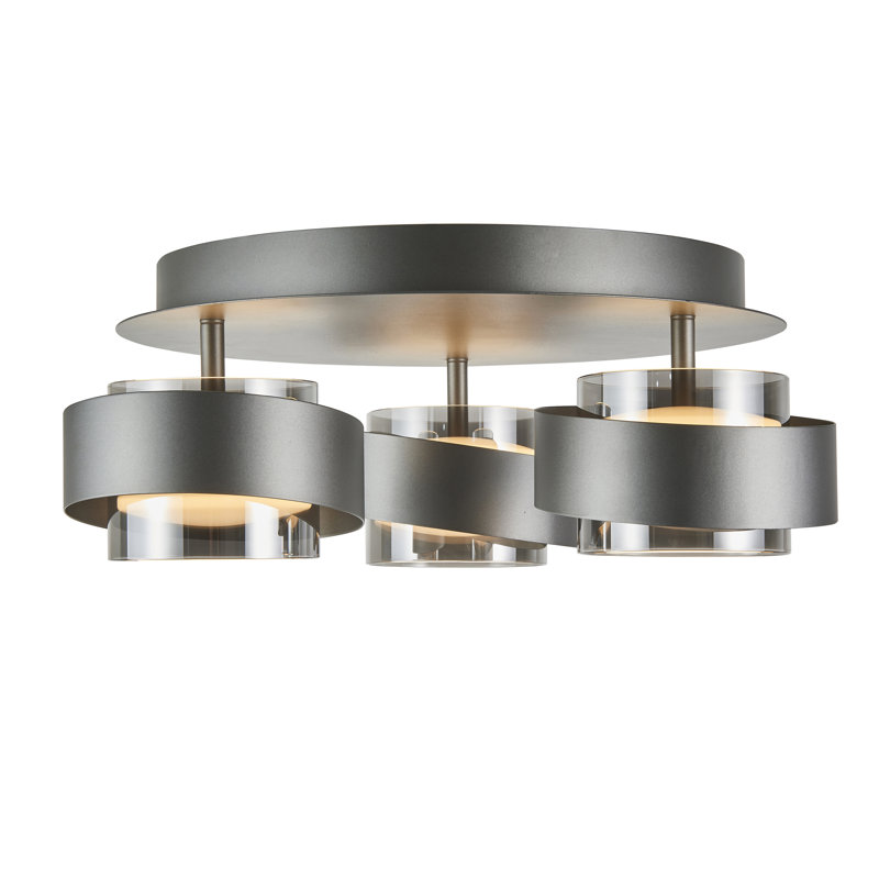 Axis 3-Light Semi Flush-Mount - Graphite
