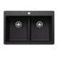 Liven SILGRANIT 33" L x 22" W Double Basin Drop-In/Undermount Kitchen Sink-1157363360