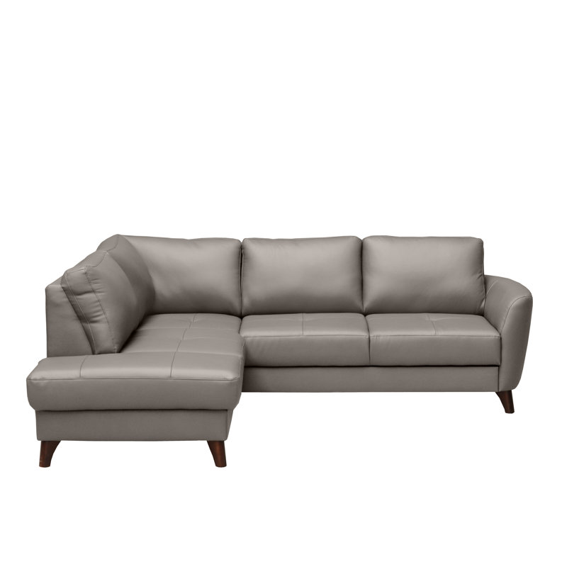 Migues Leather Corner Sofa with Sleeping Function and Storage, Left Hand Facing, Tan