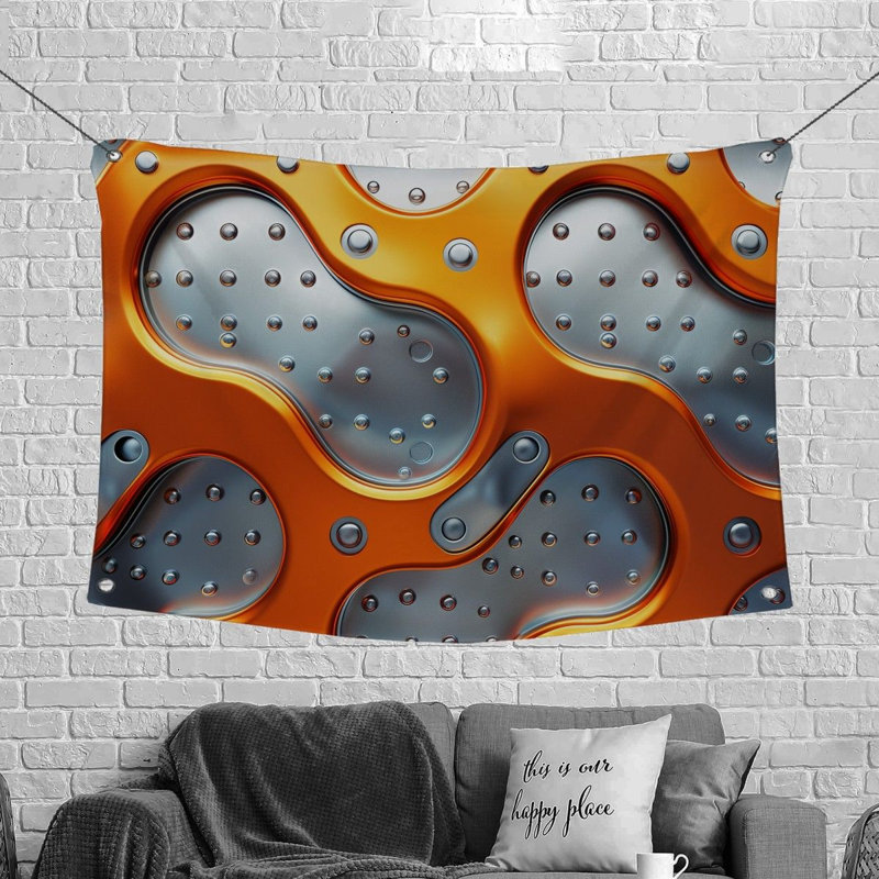 Abstract Art Microfiber Fabric Tapestry, 50" H x 60" W
