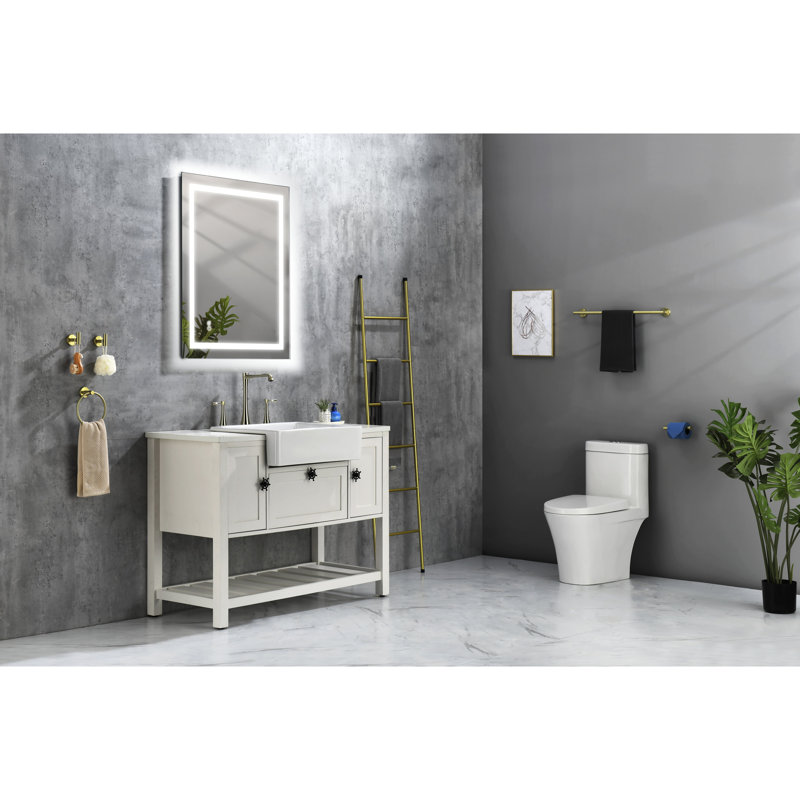 Miroir lumineux de salle de bain 32 * 24 - Fonction brouillard pouvant être installé de deux façons 32X24 Installation facile, support imperméable 23,29 po Largeur