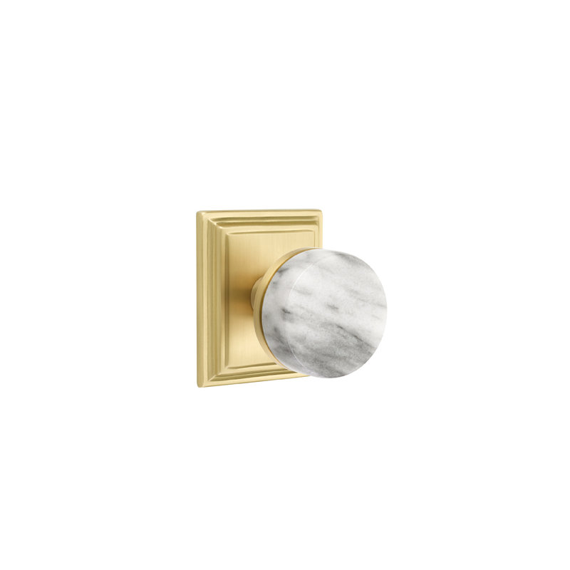 Select Knob with Square Rosette, Satin Brass