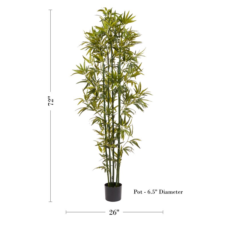 Pure Garden Bamboo Life 72'' Faux Bamboo Tree in Planter & Reviews ...