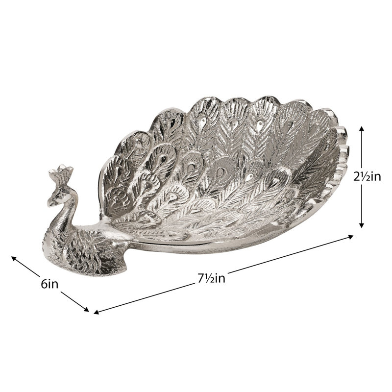 Plateau décoratif en aluminium Regal Peacock, Argent