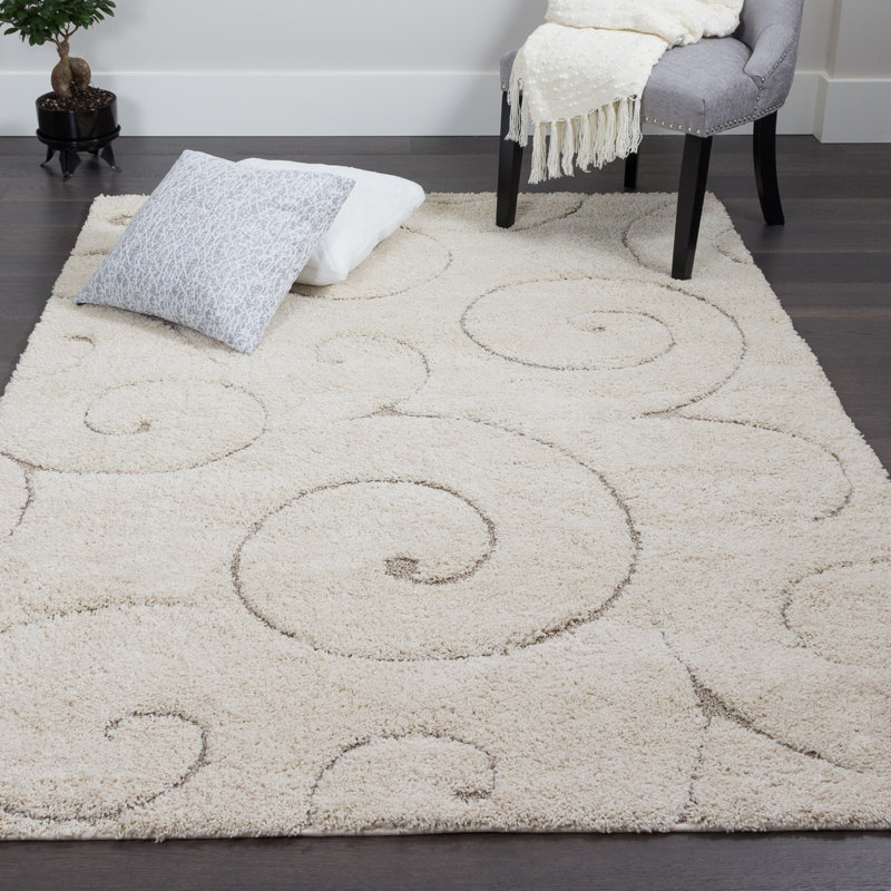 Tapis crème à motif abstrait Allaire, Rectangle 3 pi 11 po x 5 pi 7 po