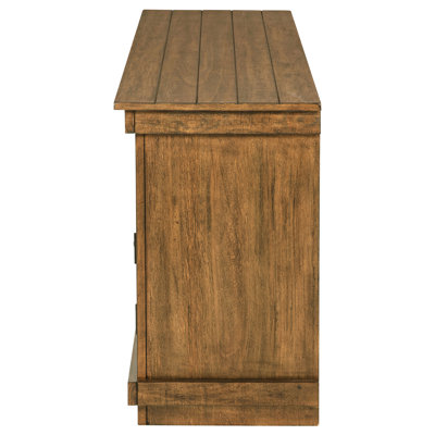 Thurston TV Stand for TVs up to 65 Inches with Open Shelving and Cable Management, Distressed Brown