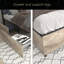 Structure de lit simple, tête de lit avec station de charge, solide et stable, sans bruit, aucun sommier requis, assemblage facile-763339665-763339666