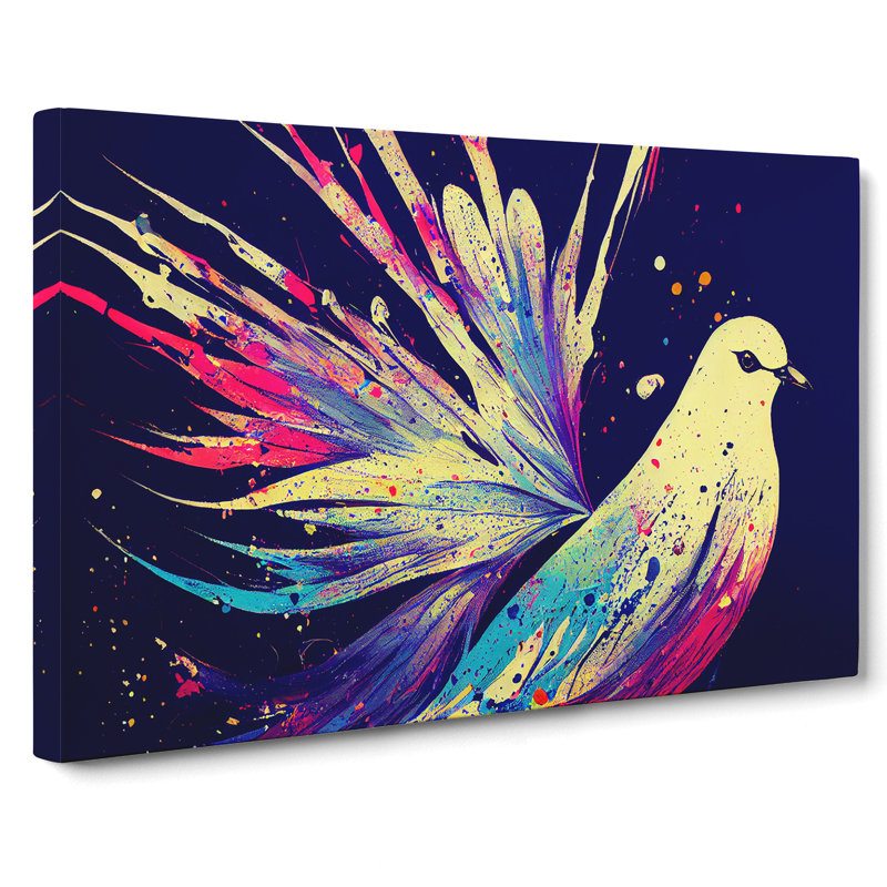 Dove Bird Splash Vol.2 Abstract - Wrapped Canvas Print, 35cm H x 50cm W x 3cm D