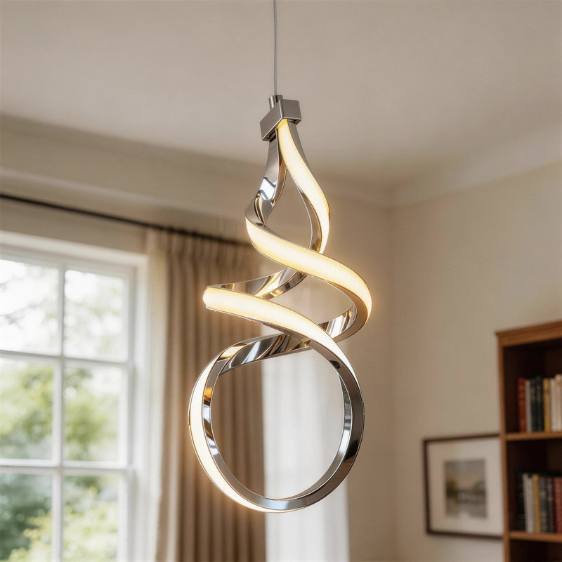 Luminaire suspendu moderne simple à DEL 18 W, Nickel