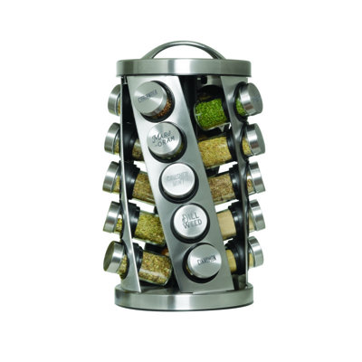 Kamenstein 20 Jar, Revolving, on Counter Top Twist Spice Rack with 20 Jars Filled with Spice
