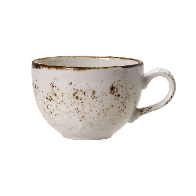 Tasse basse bleu artisanal, 12, Blanc / Brun
