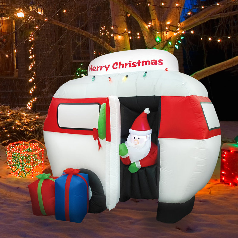 Camping-vent avec décoration de père noël