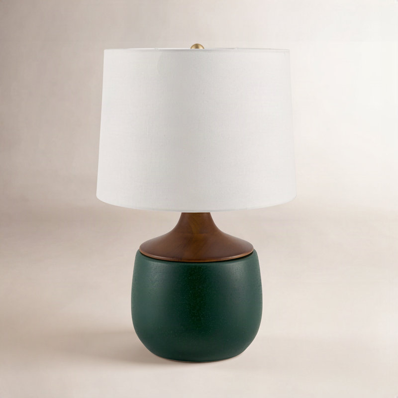 Lampe de table Downing Lorin, Vert foncé, Blanc