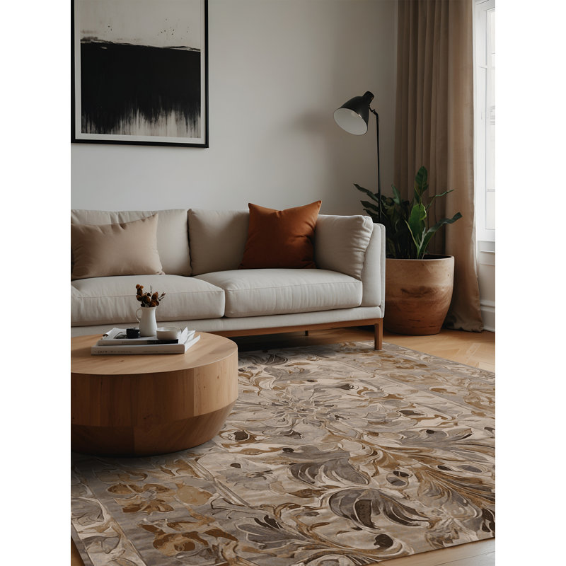 Machine Washable Gray Area Rug, Square 6'