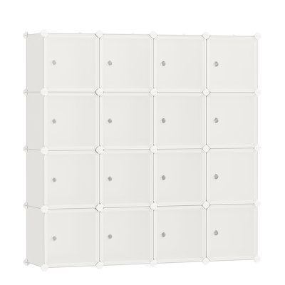16 Pair Stackable Shoe Storage Cabinet