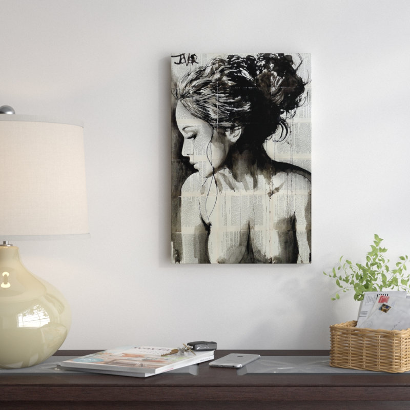 «Dreamer» art graphique sur toile tendue, H 18 po x l 12 po x P 1,5 po