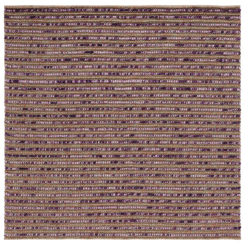 Tapis mauve / beige / orange noué à la main Ferrera, Carré 6 pi