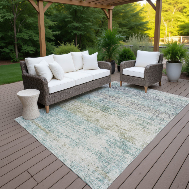Tapis intérieur / extérieur lavable à la machine Kesler ACN2388, Rectangle 10 pi x 14 pi