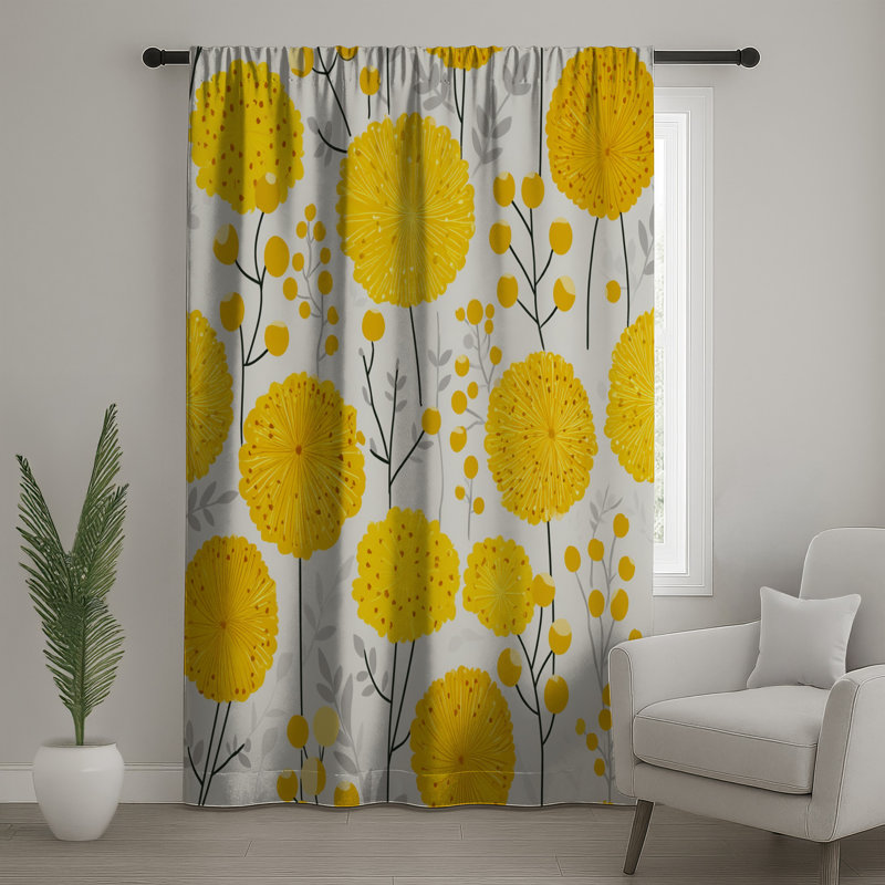 Rideaux à fleurs, voilages et voilages à motif floral - 1 panneau, 50 po x 92 po - 1 panneau, Transparent
