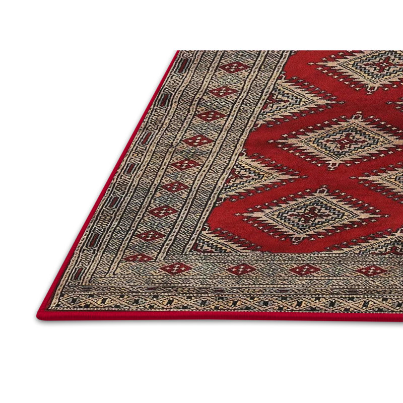 Tapis traditionnel rouge / brun, Rectangle 5 pi x 7 pi