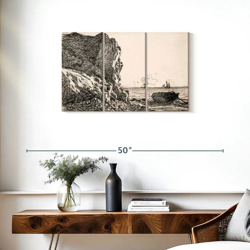 Gillard Falaises et mer Sainte-Adresse 1864, H 20 po x l 33 po